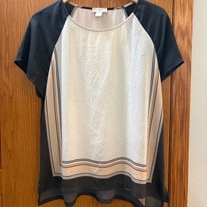 Loft Polka Dot/Stripe Blouse sz L